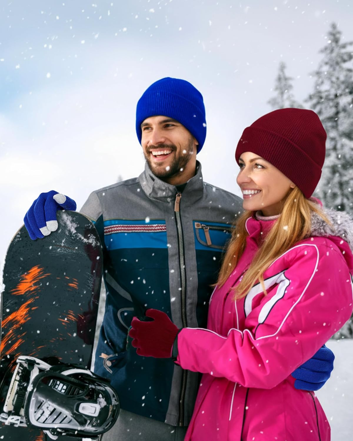 Shyyween 24 Pcs Winter Beanie Hat and Touchscreen Gloves Set for Men and Women, Warm Stretchy Knit Hats and Gloves