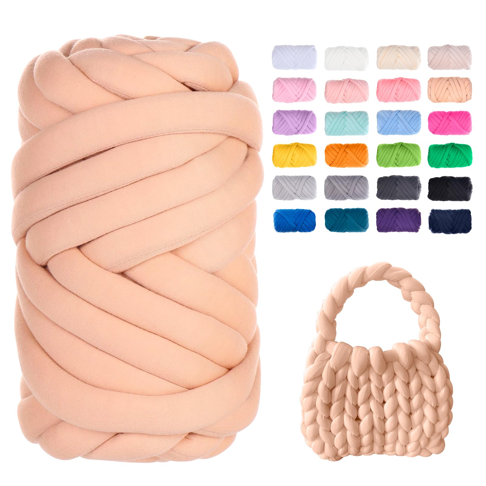 Chunky Cotton Tube Yarn, Thick Chunky Yarn, Gruba włóczka do robótek ręcznych, gruba włóczka szydełkowa, miękka włóczka Jumbo, rękodzieło DIY