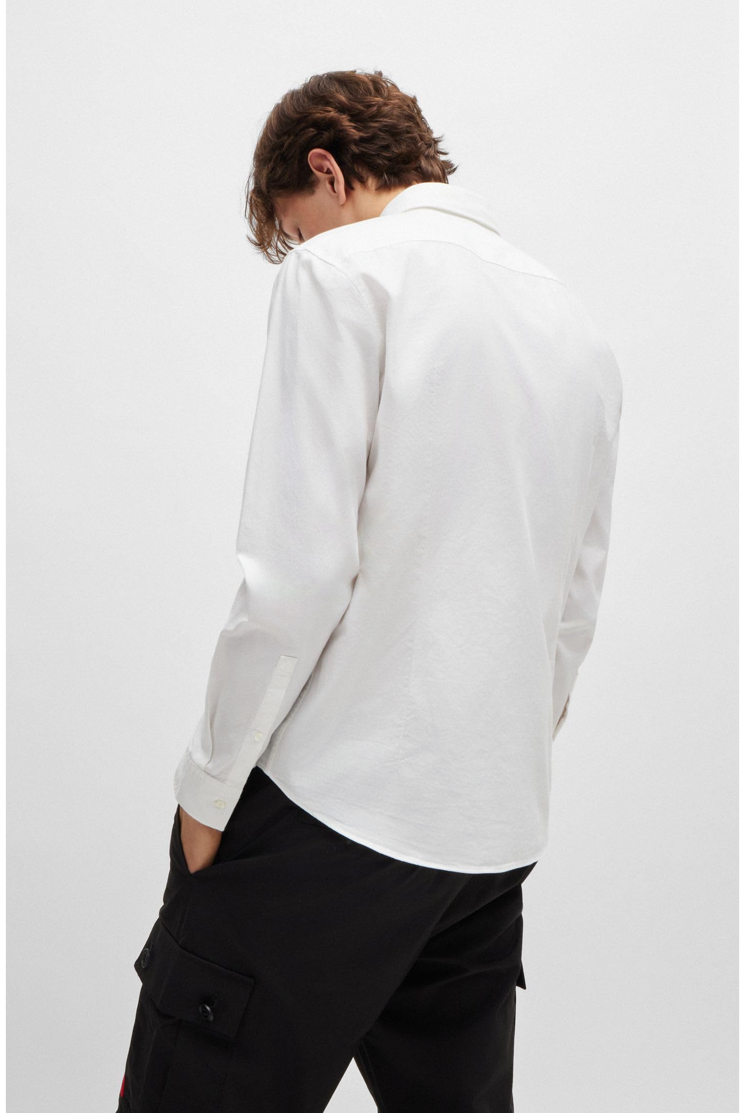 HUGO Herren Evito Slim-Fit Hemd aus Oxford-Baumwolle