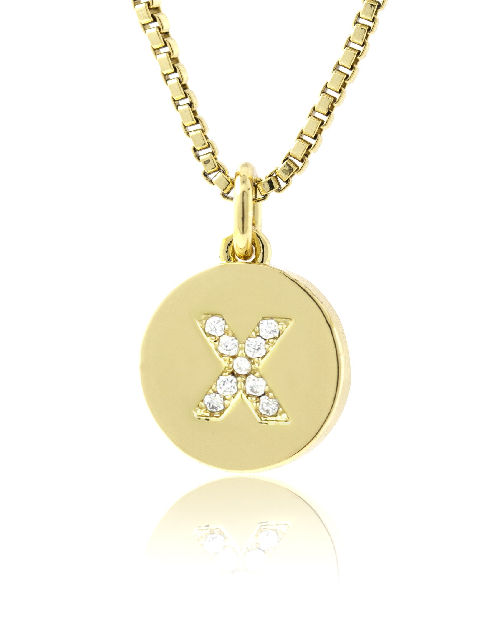 Ulan Moron Initial Necklace, A to Z Necklace, Cubic Zircon Pave Gold Tone Necklace with 14''-24'' Adjustable Box Chain, Bridesmaid Jewelry Gift