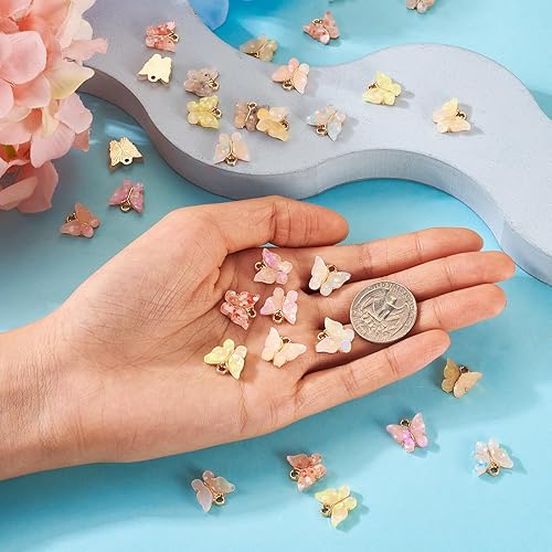 Vista 40 de Cheriswelry 30 dijes de aleación de cono de pino y ardilla, chapados en oro claro, con forma de cono de pino y ardilla, adornos colgantes de 0.47 a