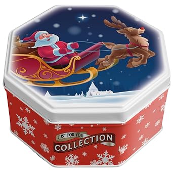 Campbells Shortbread Petticoat Tails Christmas Tin 4.1 Oz 115g - Santa & Rudolph Sleigh Gift Tin, Pure Butter Scottish Shortbread Christmas Cookies from Scotland, British Holiday Biscuits & Treats