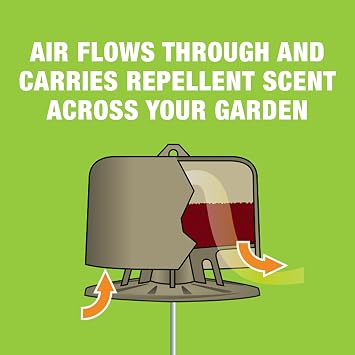 Safer Brand Deer-Off Repellent Stations, 6-Pack, Deer and Rabbit Repellent | 90-Day Coverage up to 192 Sq Ft, Animal Deterrent Stakes, Deer Repellent Devices, Weatherproof Stations, Dried Blood Formula