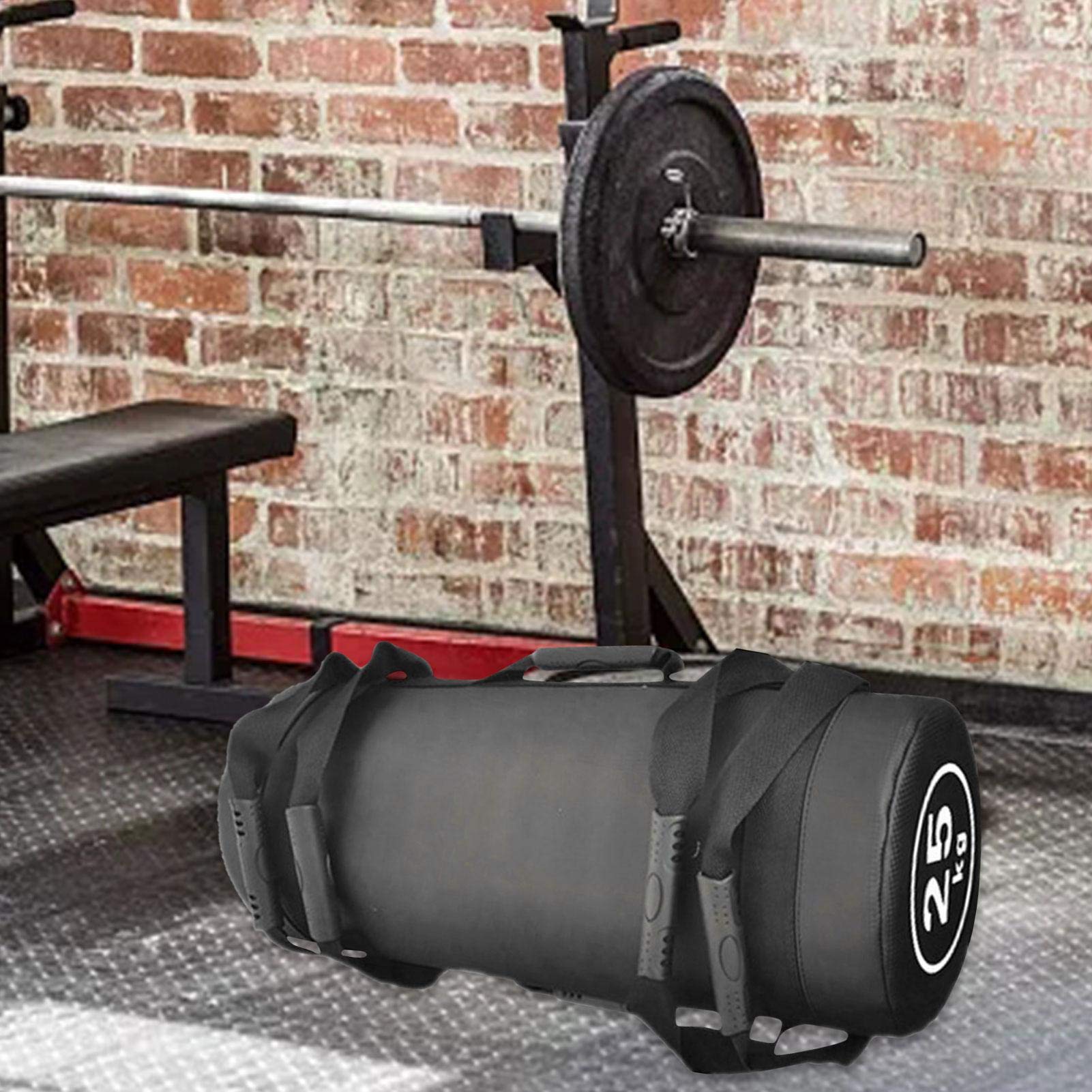 Bolsa de arena de 5 – 30 kg para fitness, con asa, superficie de piel, para entrenamiento funcional, entrenamiento de fuerza, levantamiento de peso, sin arena