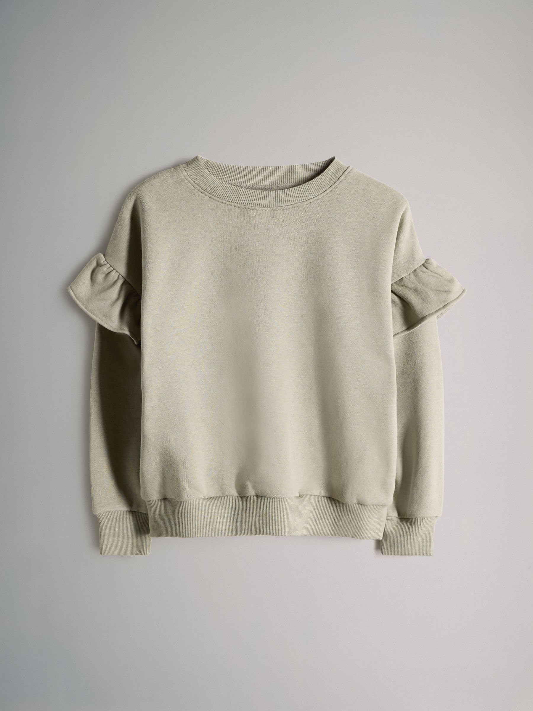THE SET Mädchen t Sweatshirts mit Rüschenärmeln und Jogginghose mit weitem Bein, 2er-Pack
