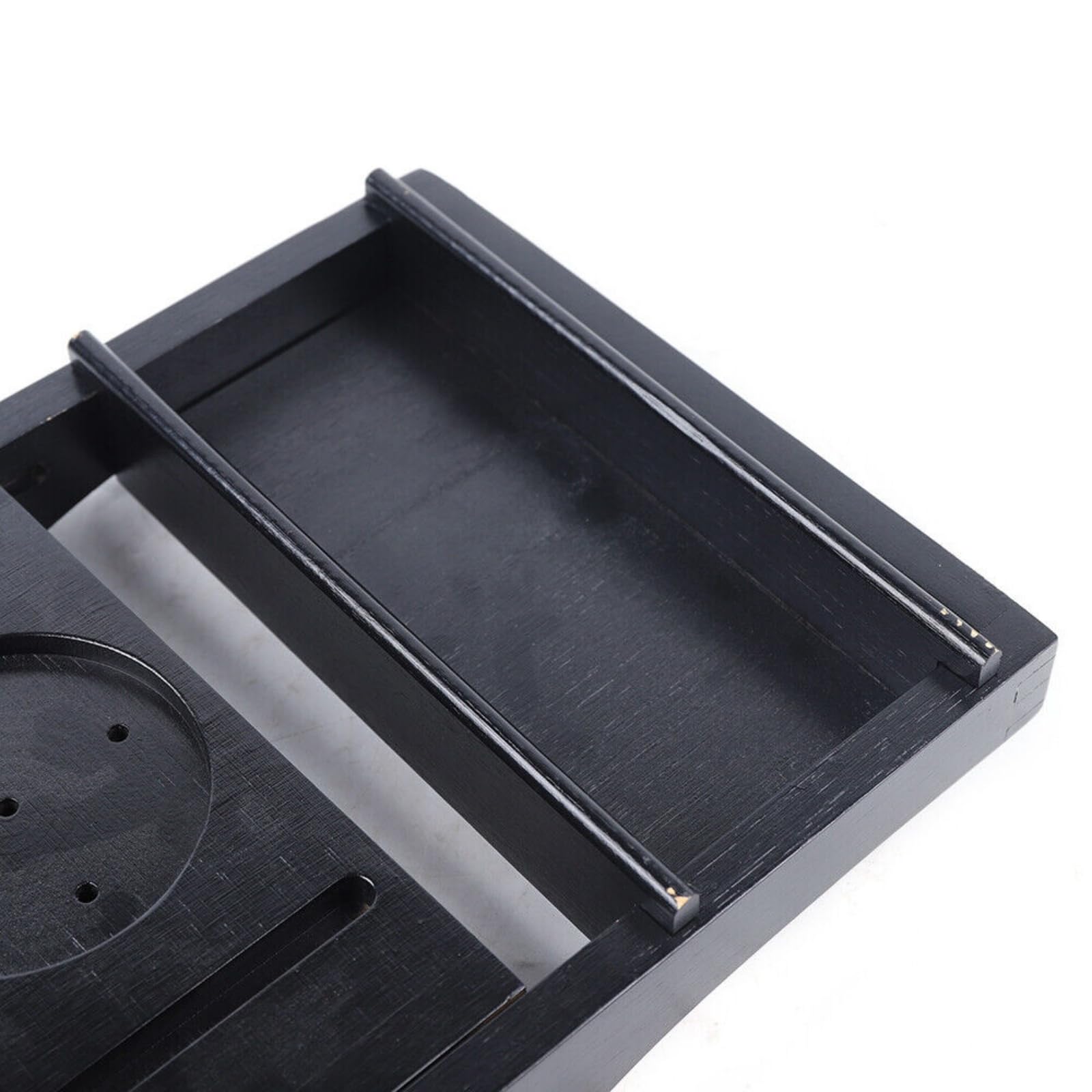 Bandeja de bambú para bañera, bandeja de tabla de bambú para bañera, estante ajustable para bañera y libros, color negro