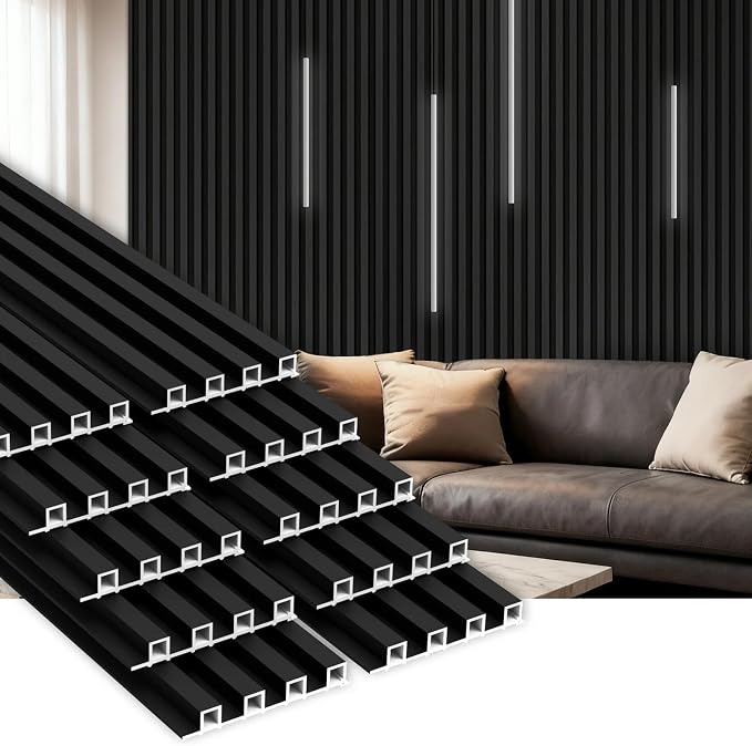 Amazon.com: 10Pack WPC Slat Wall Panels, 96 x 6.4 x 0.8Inches 3D Accent ...