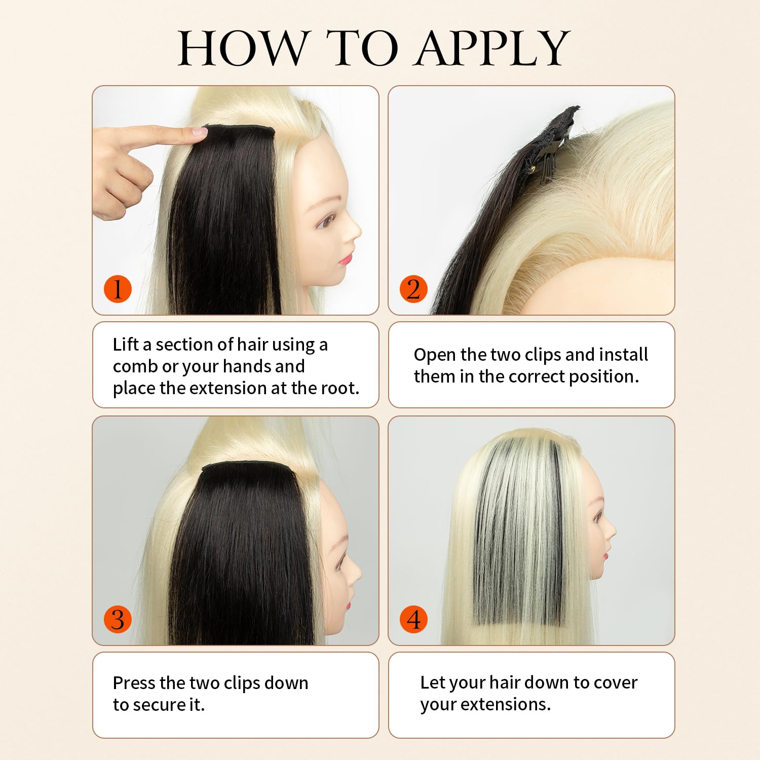Amazon.com : TANJET Human Hair Clip in Extensions Short 8 
