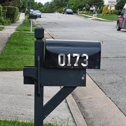 Miniatura 5 de 8 hojas de calcomanías de números para buzón, vinilo impermeable, antidecoloración, calcomanías autoadhesivas de números, letreros de números