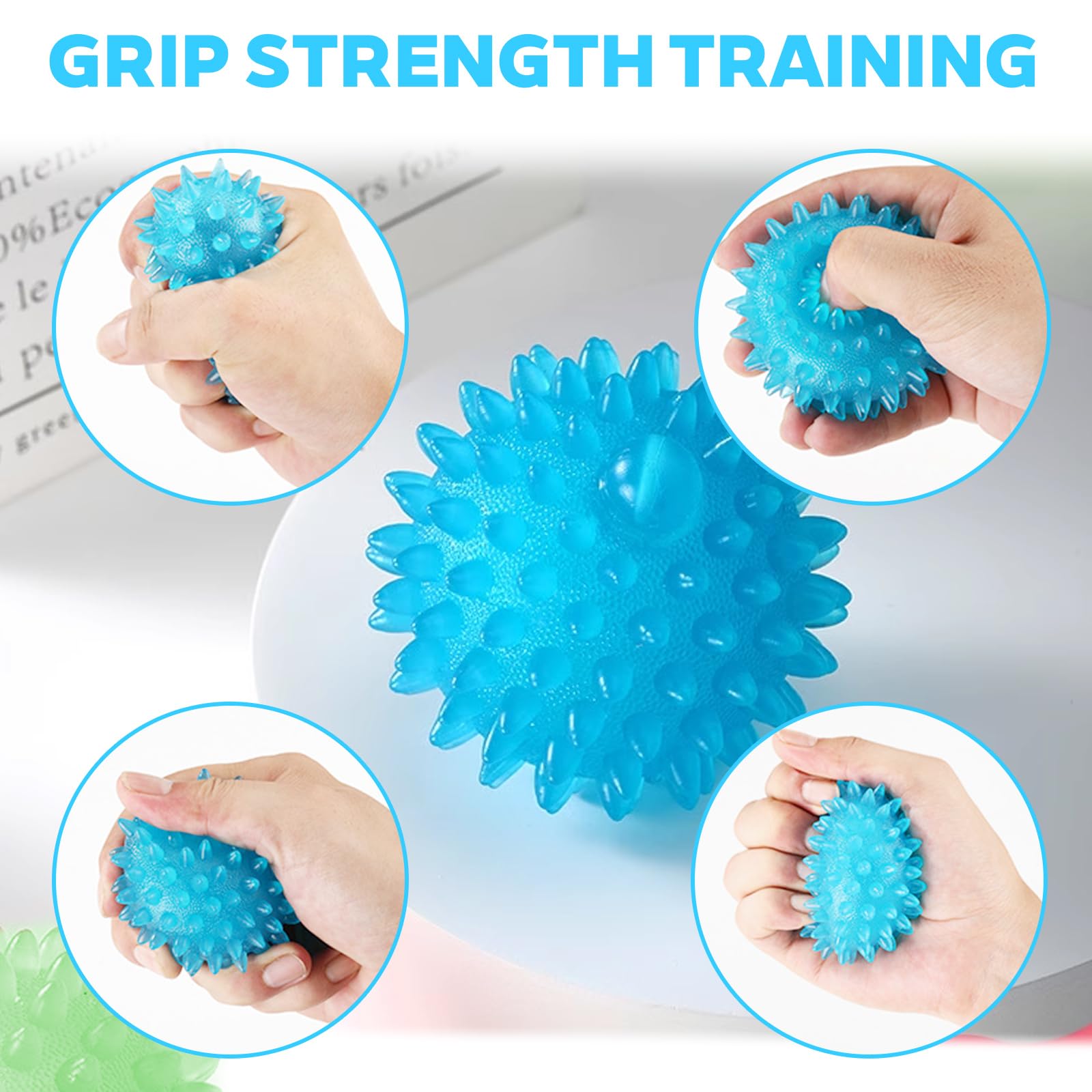 Balle De Grip Pour Main – 7 Cm, PU Souple, Résiliente, Pour Renforcer La Poigne, Thérapie Et Relaxation, Adaptée à Tous âges