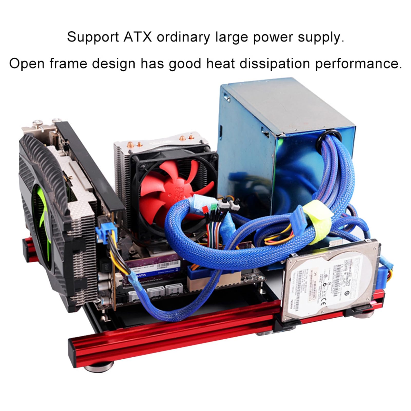 Mini Custodia per Computer con Scheda Madre ITX con Telaio Aperto in Lega di Alluminio Fai-da-te per un Facile Montaggio e un'ottima Dissipazione del Calore