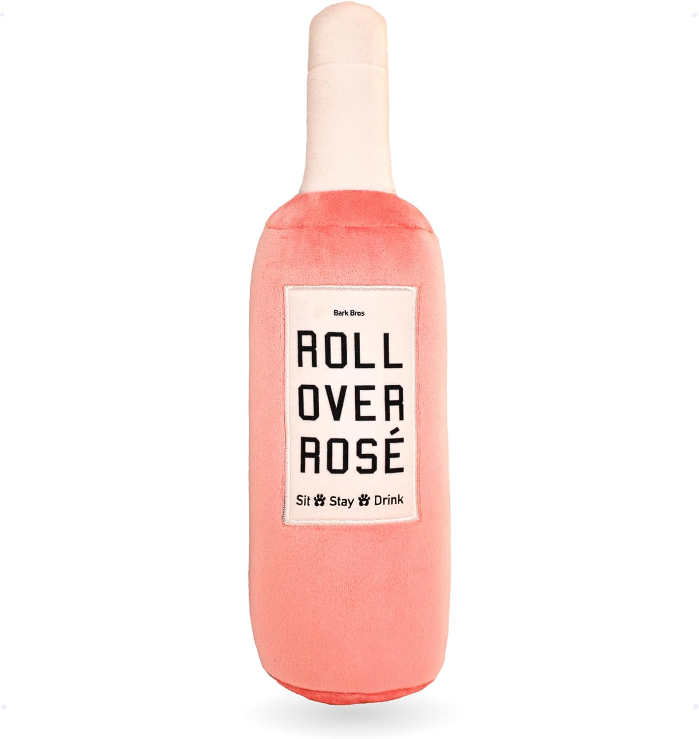 Bark Bros - Rose Wine Bottle Dog Toy - Plush Squeaky Dog Toys Funny Parody - Rose Dog Toy - Alcohol Dog Toy - Dog Birthday Toy - Cute…