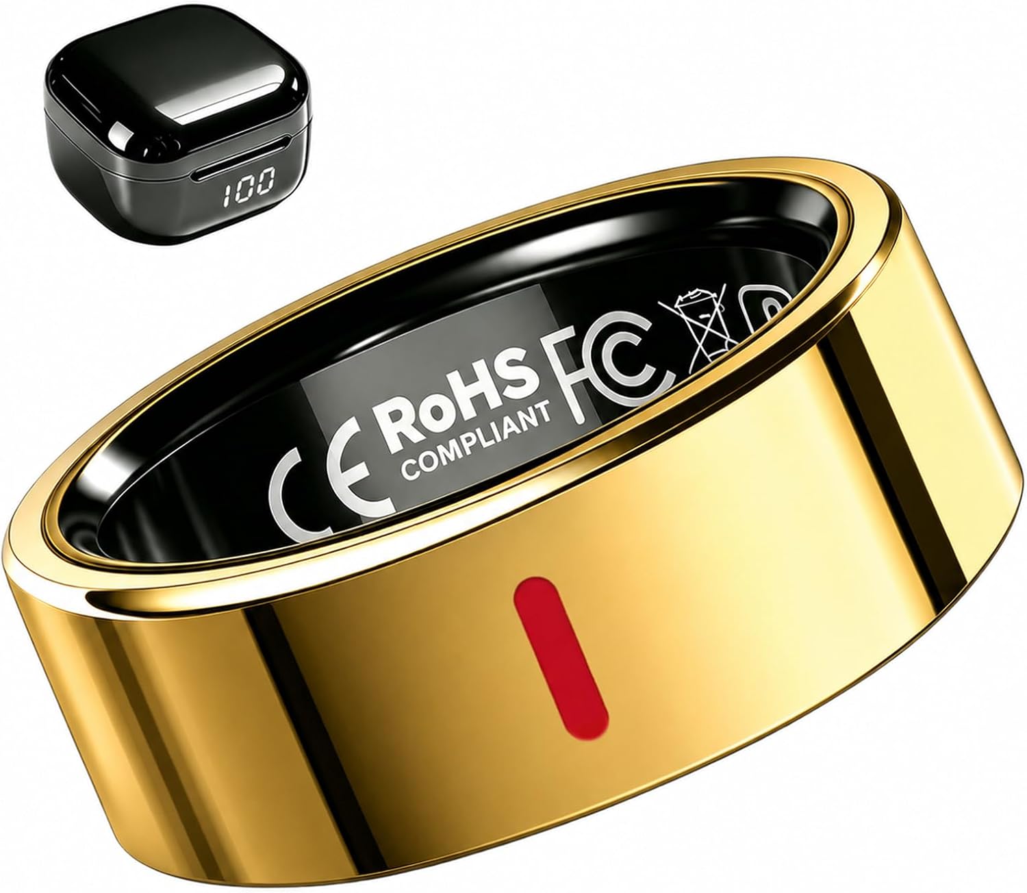 Ti Smart Ring, BP HRV SpO2 Sleep Fitness Tracker, No Monthly Fees