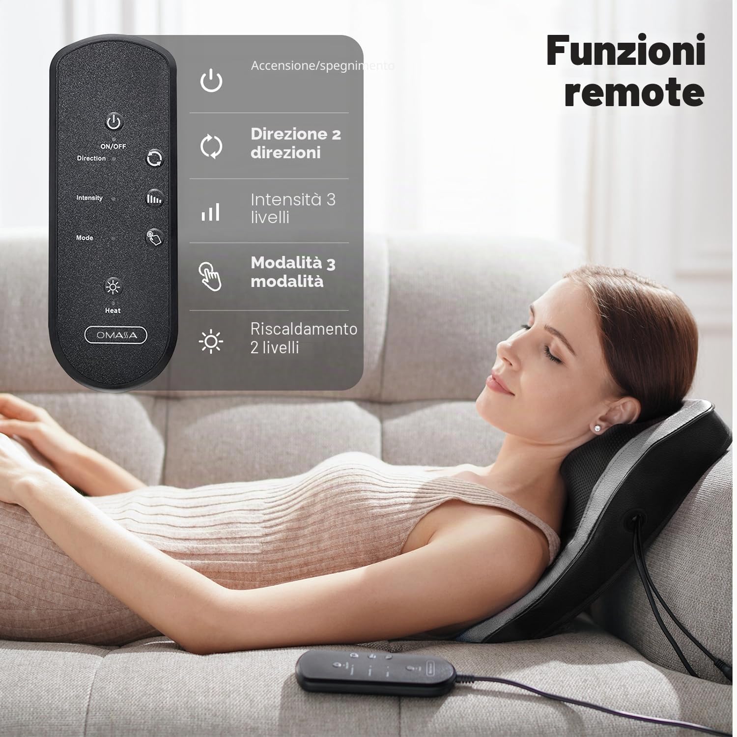 Massaggiatore per il collo con calore, massaggiatore Shiatsu, massaggiatore per schiena 3D, massaggiatore per la schiena, gambe, regali per uomini, donne, mamma, papà