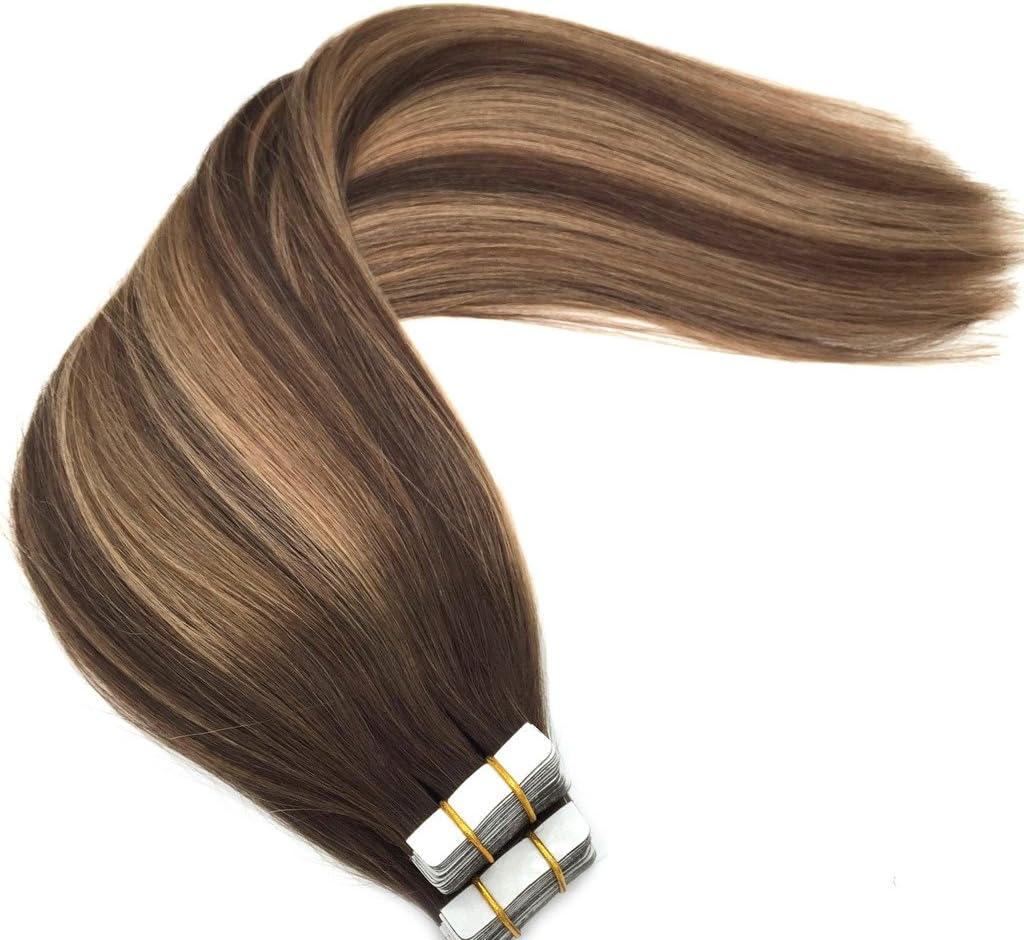 GOO GOO Tape in Hair Extensions Human Hair, 20pcs 50g 14inch - Image 4