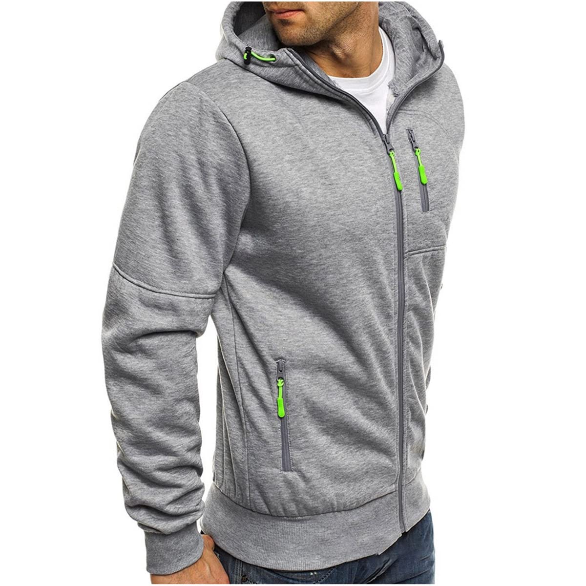 Vestes pour homme W.R.C Sweat à capuche en polaire décontracté Cardigan zippé Coton Sweat à capuche Vêtements de sport