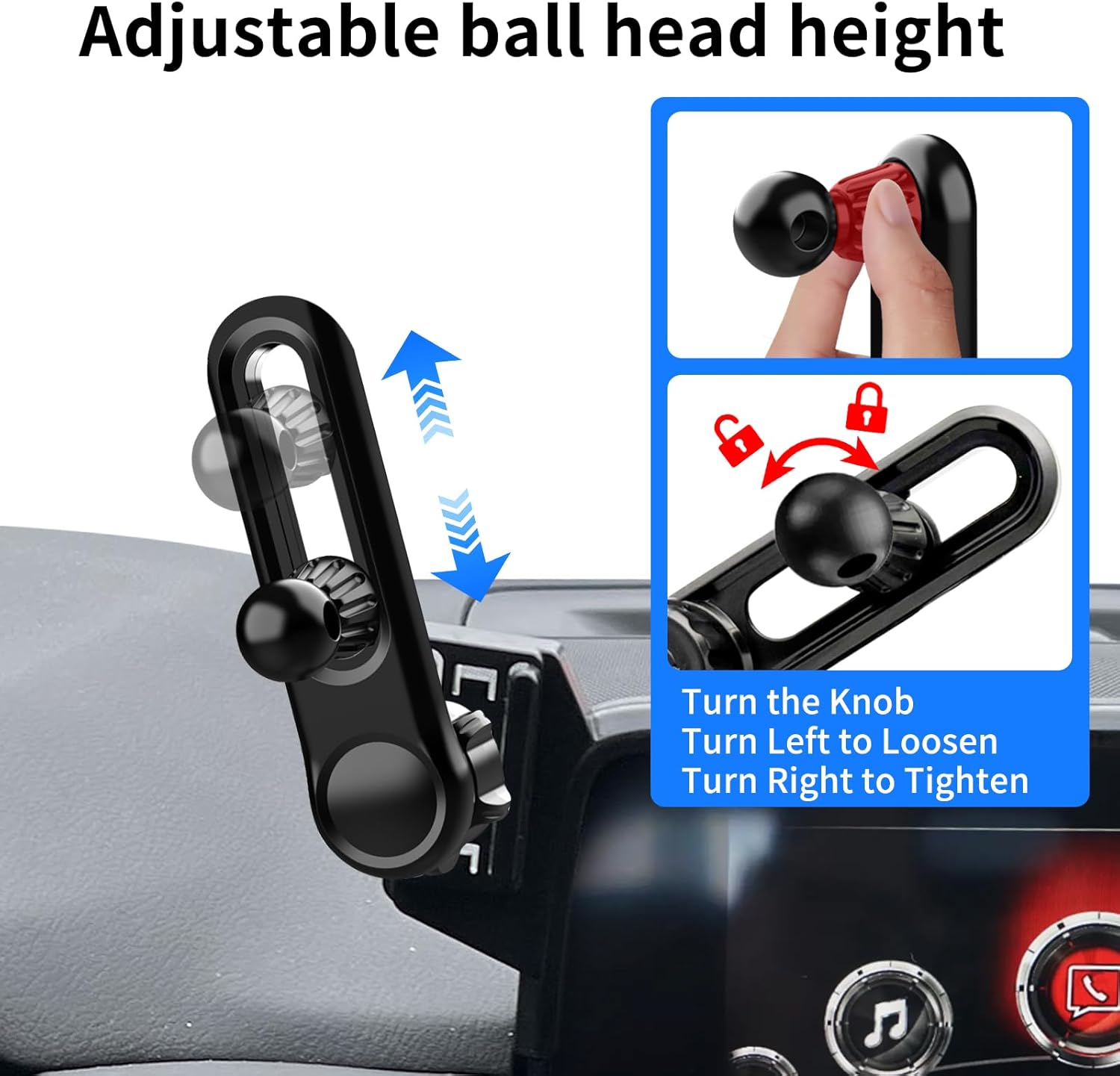 Car Phone Holder for Mazda CX5 CX-5 2017-2021 Accessories 7-inch Screen，Car Mount，[Strongest Magnets] 360° Rotation [Adjustable Extended Arm]，Compatible with All Cell Phones