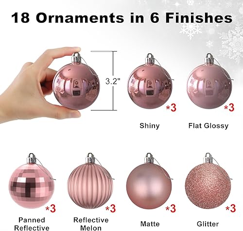 Vista 67 de 18 esferas medianas decorativas navideñas para árbol de Navidad, inastillables, para colgar, color púrpura, 2.5 pulgadas, paquete de 18