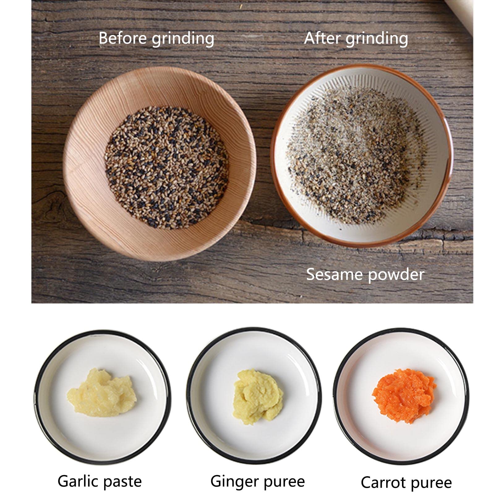Grande Set di Mortaio e pestello, Pietra di Granito lucidata e scolpita a Mano - Perfetto per Cucinare e preparare Il Guacamole - Ottimo Strumento o r