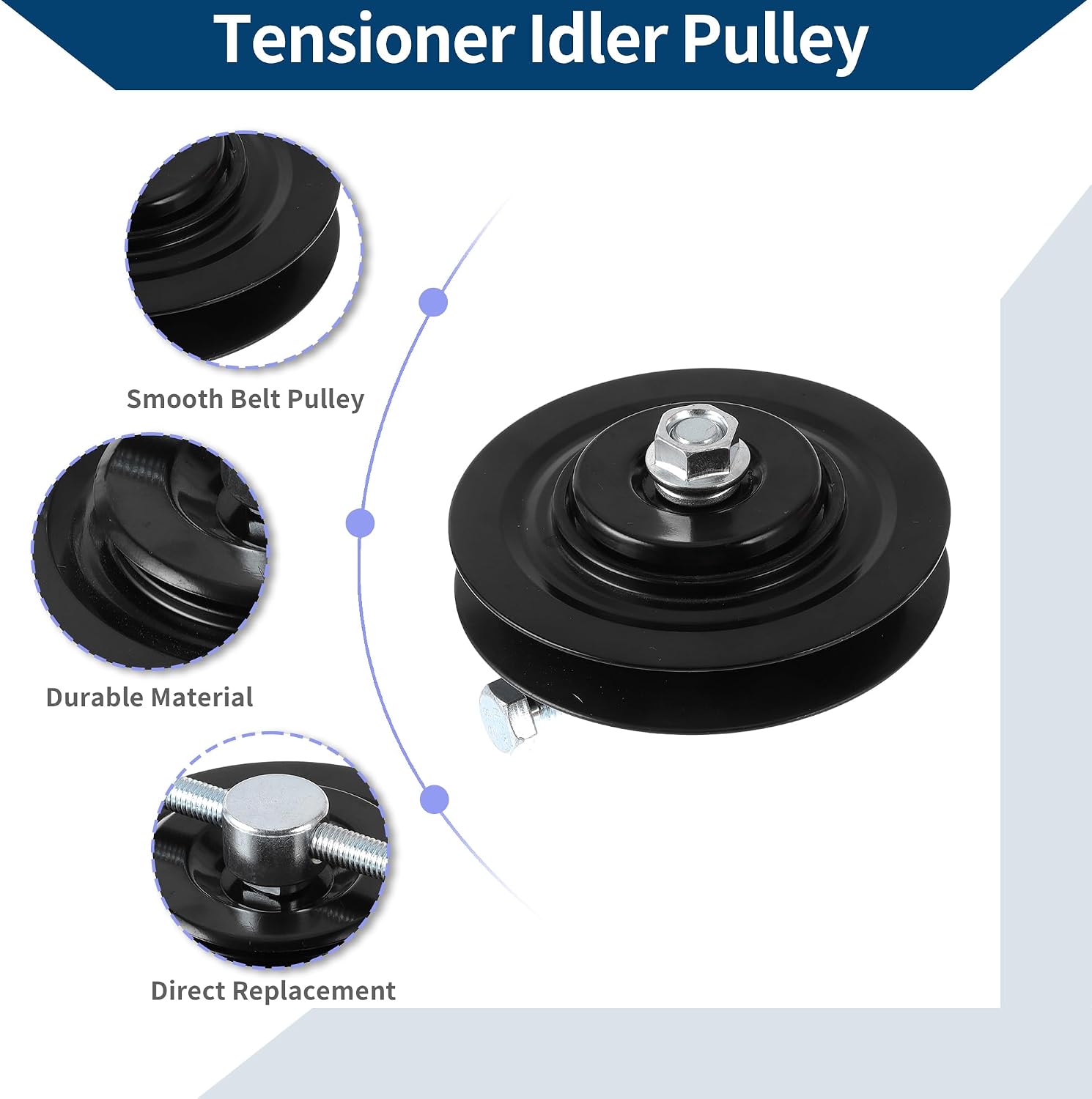 No.4435035010 Drive Belt Idler Pulley for Toyota Pickup 1987-1995 for Toyota 4Runner 1986-1995 Serpentine Tensioner Pulley Idler 1 Pc