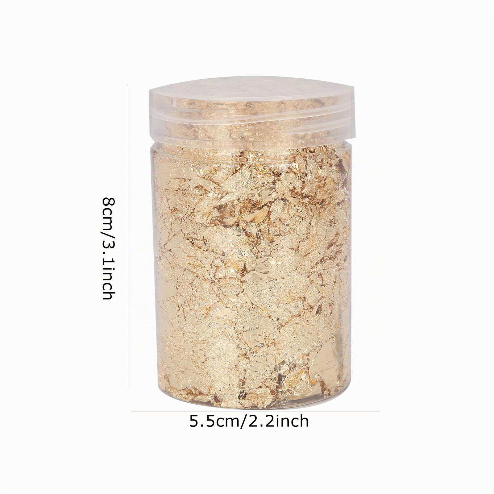 Buachois Foglia Oro Decorazione,10g Set di Scaglie di Resina per Doratura, Scaglie di Lamina Oro con Pinzette per Dipingere Arte della Resina Statua Dorata Nail