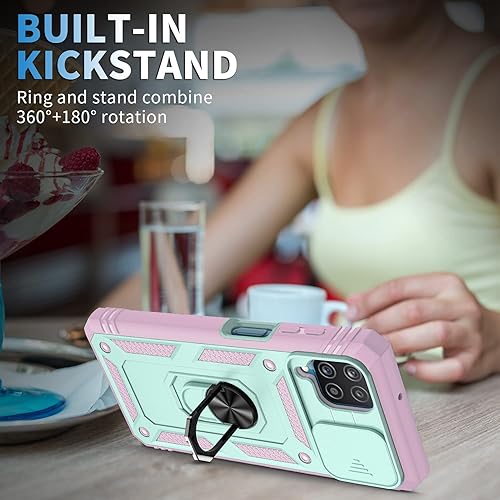 Miniatura 6 de PASNEW Funda para Samsung Galaxy A42 5GM42 5G con cubierta para cámara con anillo y deslizante, cuerpo completo, resistente a prueba de golpes,