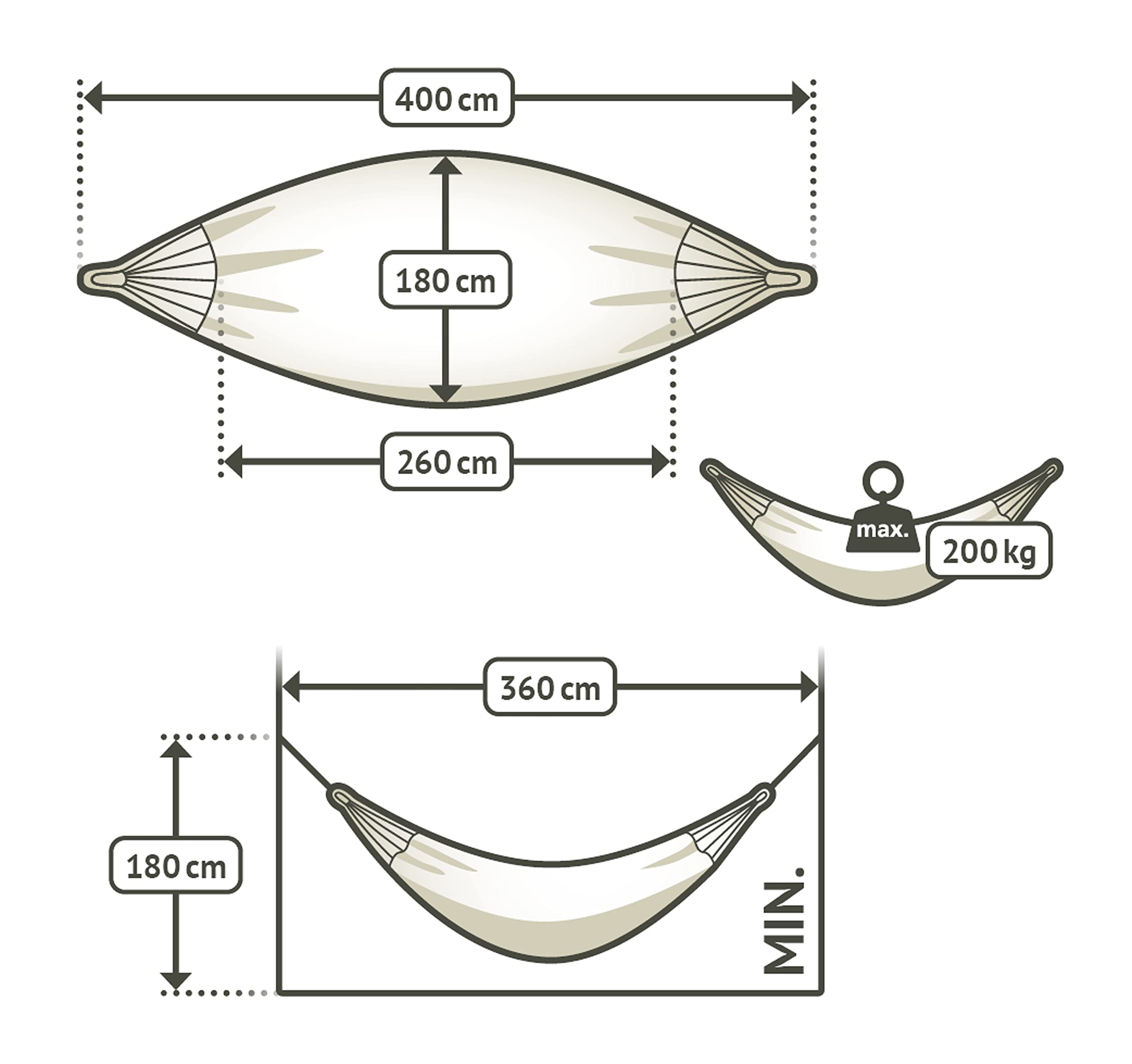 LA SIESTA® Modesta Olive - Klassische Hängematte Kingsize aus Bio-Baumwolle