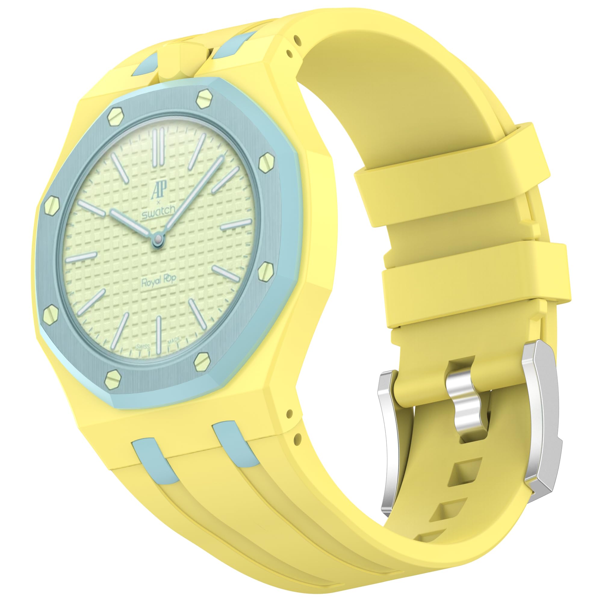 Amazon.co.jp: VeveXiao 頑丈なケースバンド Swatch Royal Pop Watch