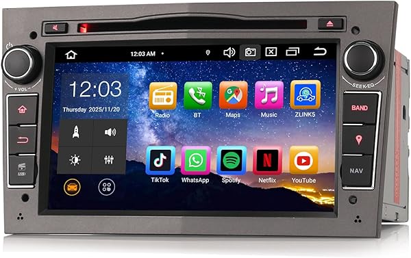 Erisin 7 Zoll 8-Kern 6GB RAM 128GB ROM Android 14 Autoradio Bluetooth GPS Navi Für Opel Astra H Corsa C Corsa D Vectra Zafira Signum Meriva CD Player WiFi 4G CarPlay Android Auto DAB+ USB RDS DSP SWC - 1