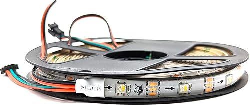 Miniatura 4 de FOXWIRE Tira de luz LED direccionable individualmente, RGBW RGBCW, SK6812, rollo de 16.4 pies, 30 píxeles por metro, 150 en total, PCB blanco, 5