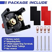 Vista 7 de Interruptor de desconexión de batería, interruptor de corte de batería principal de 12-48 V, interruptor de apagado de aislamiento de energía, 300