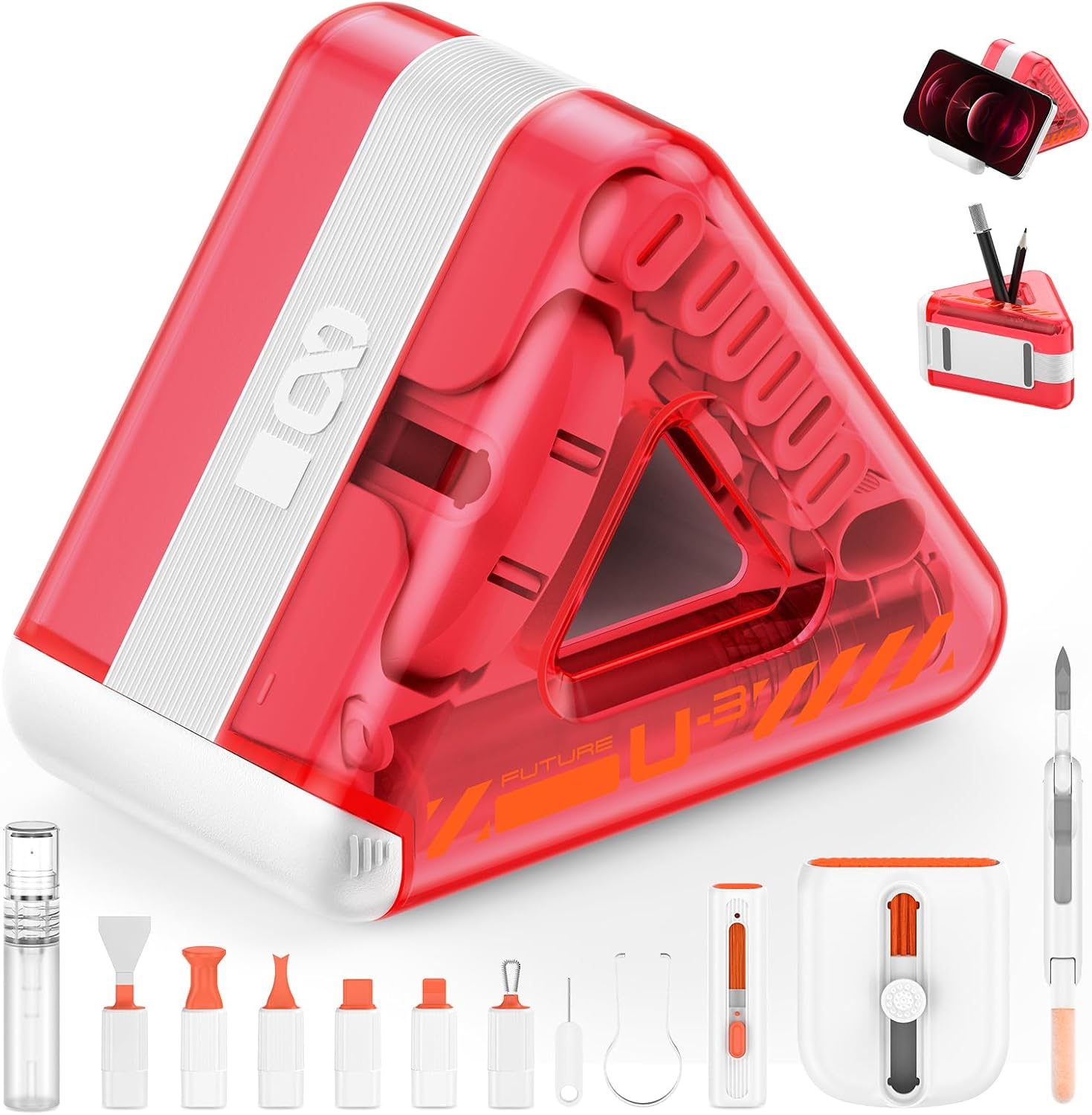 Reesibi 20-in-1 Keyboard Cleaning Kit Laptop Cleaner – Keyboard Brush Electronic Screen Cleaner – Multi-Function Electronic Cleaner Set for Tablet PC Camera Keyboard Earbud – Phone Tablet Stand – Red Reesibi 20-in-1 Keyboard Cleaning Kit Laptop Cleaner – Keyboard Brush Electronic Screen Cleaner – Multi-Function Electronic Cleaner Set for Tablet PC Camera Keyboard Earbud – Phone Tablet Stand – Red