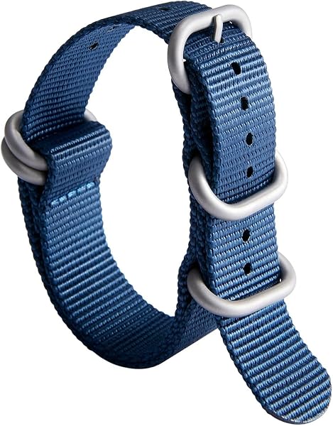 BINLUN Cinturino per Orologio in Nylon G10 Cinturini Militare Premium Balistico Multicolori per Uomo Donna 18 mm 19 mm 20 mm 21 mm 22 mm 23 mm 24 mm con Fibbia in Acciaio Inossidabile Argento/Nero - 1