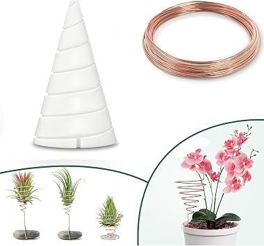 2PCS Electro Culture Copper Gardening Antenna Making Tool, Electro Culture Gardening Copper Wire Antenna Jig Fibonacci Coil Winding Jig for Electroculture Gardening Small+Large+Copper Wire