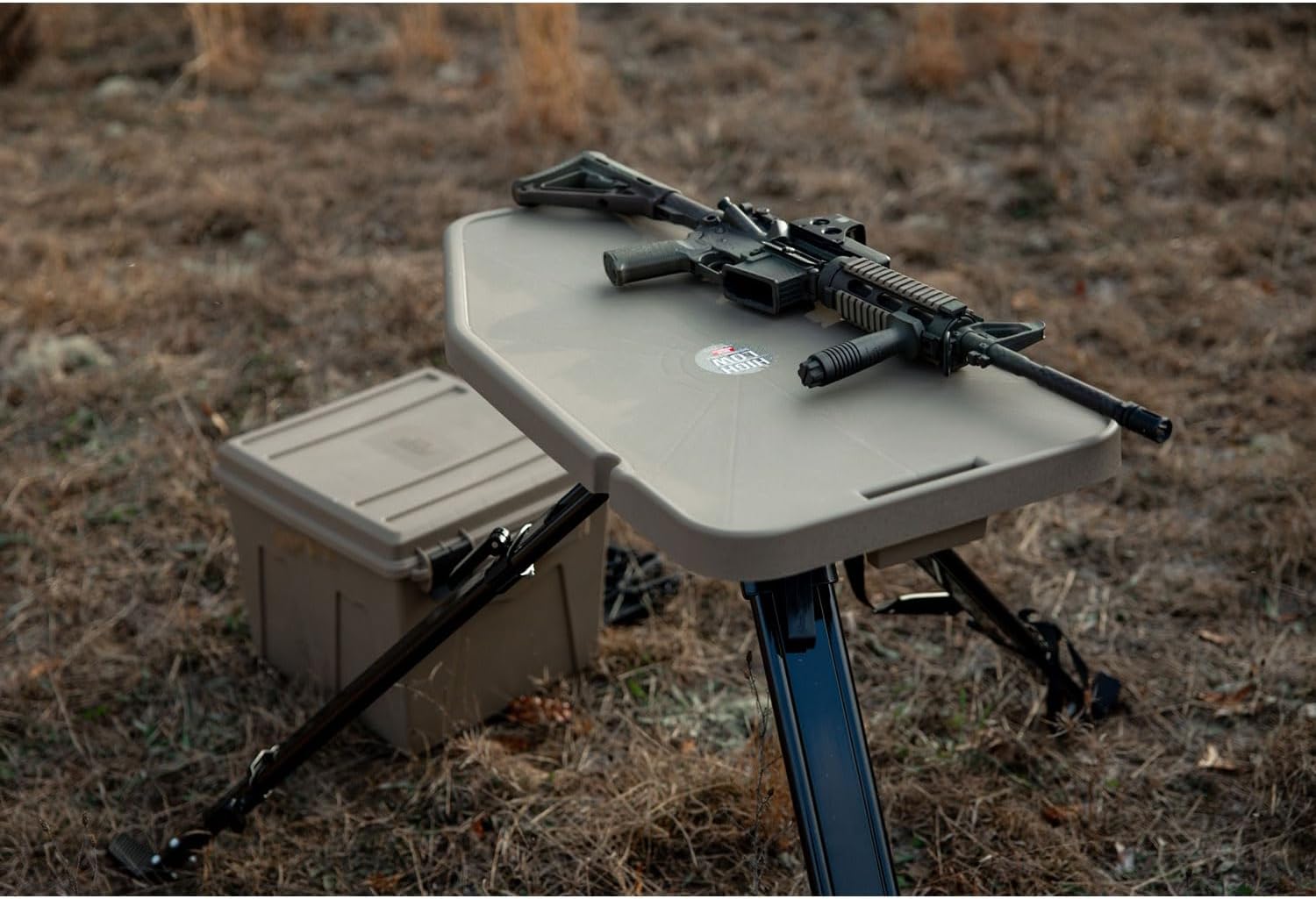 MTM HLST High-Low Shooting Table, USA Made, Dark Earth
