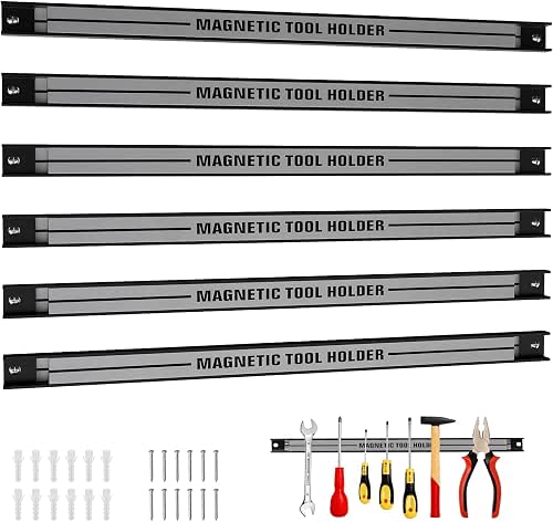 18" Magnetic Tool Holder Strip, 6 Pack Magnet Bar with