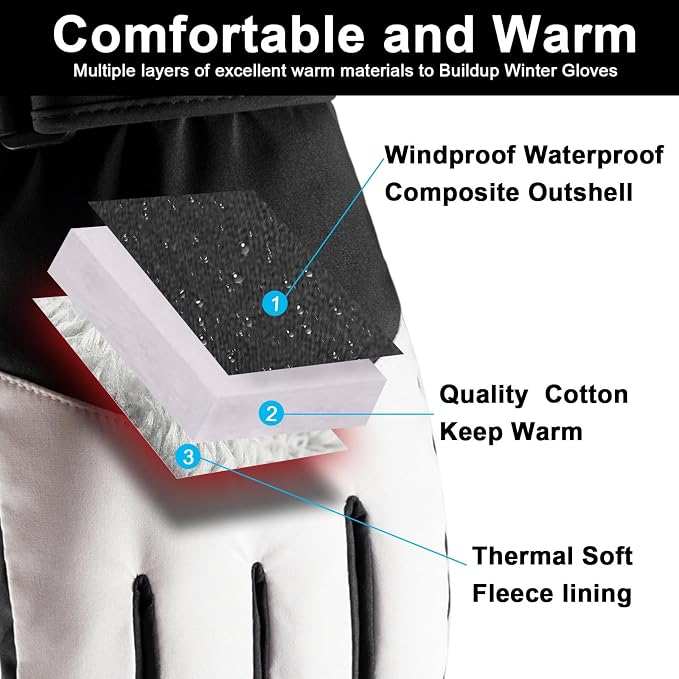 Guantes de invierno para hombre, térmicos y táctiles miniatura 4
