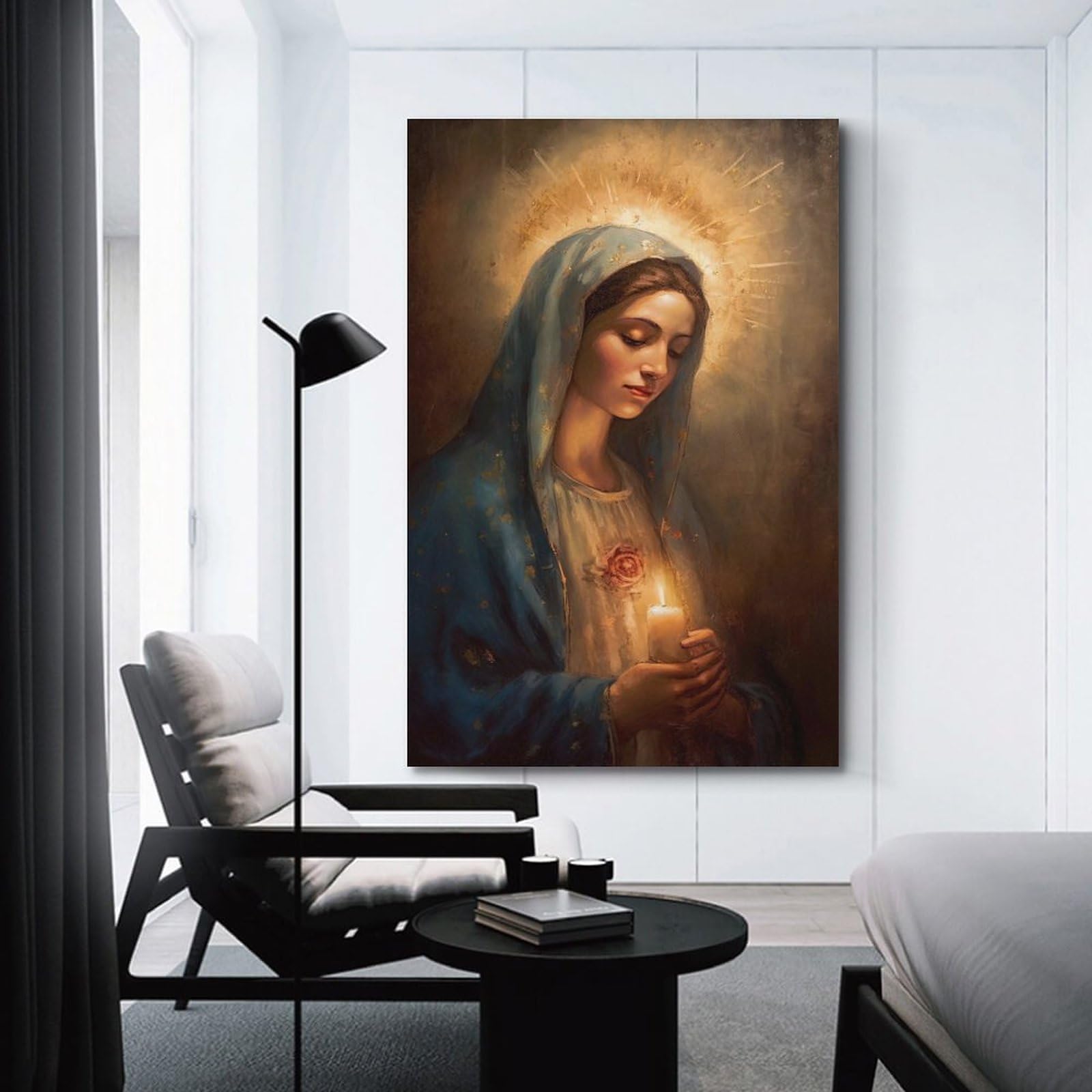 YBHF Virgin Mary Poster Mother Mary Catholic Christian Poster Wall