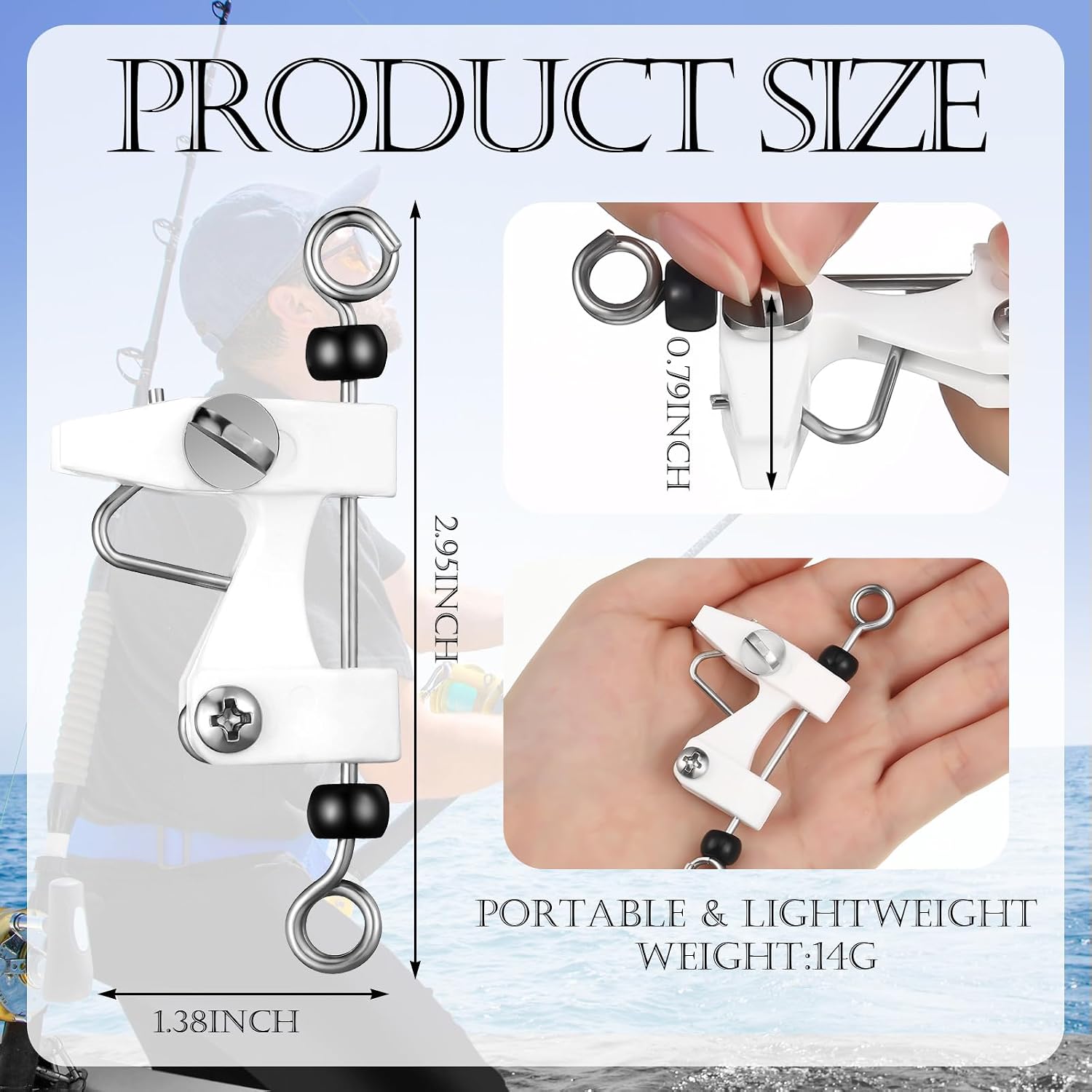 6 Pcs Outrigger Release Clips Downrigger Release Clips with Adjustable Tension Planer Board Clips Downrigger Fishing Kite for Trolling Offshore Fishing Accessories
