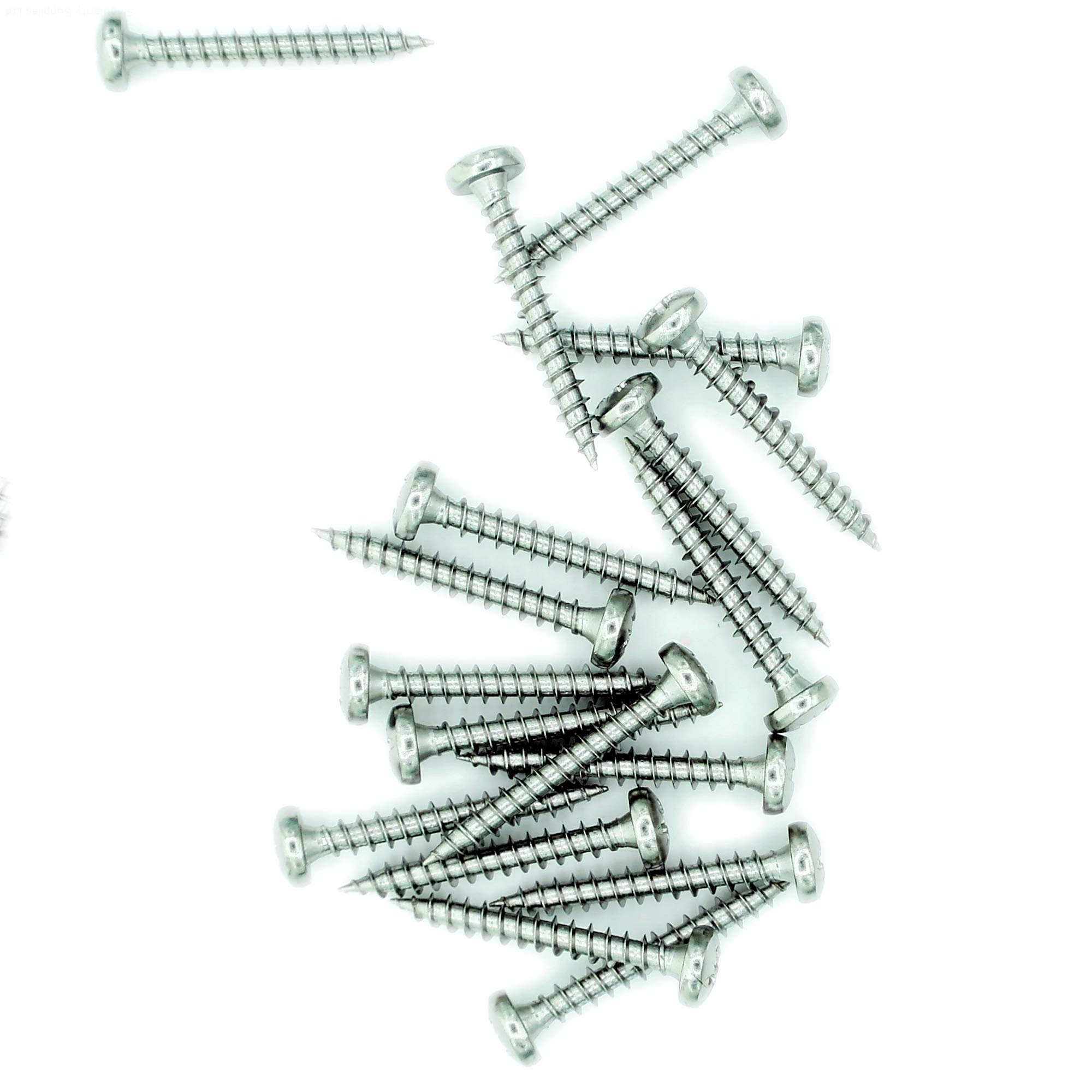 Singularity Supplies No.12 X 1.8 (6Mm X 45Mm) Pozi Pan Chipboard Screw - Stainless Steel (A2) (Pack Of 20)