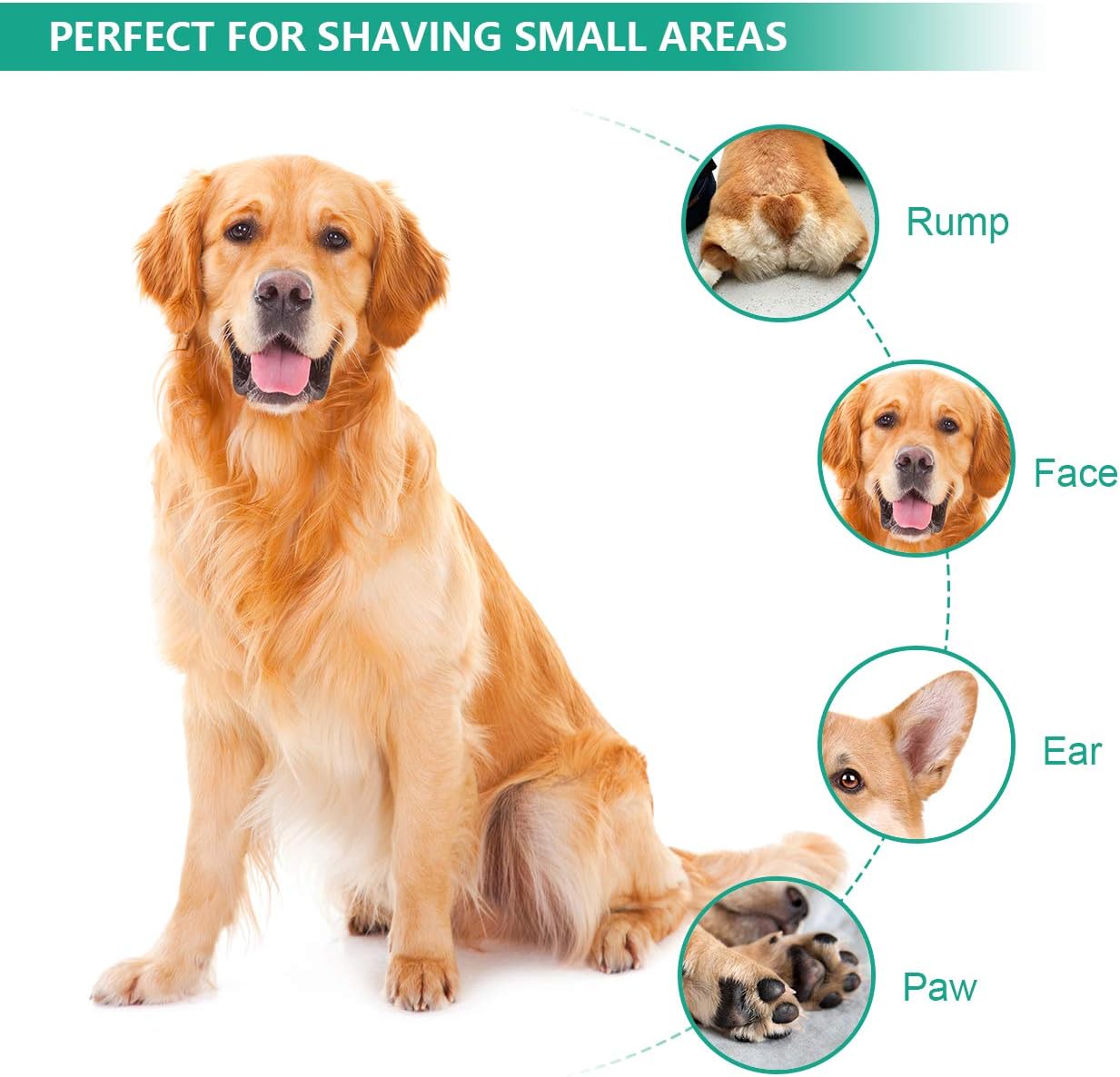 oneisall Dog Clippers,Cordless Small Pet Hair Trimmer,Low Noise Grooming Tool for Trimming Dog's Hair Around Paws, Eyes, Ears, Face, Rump-Black