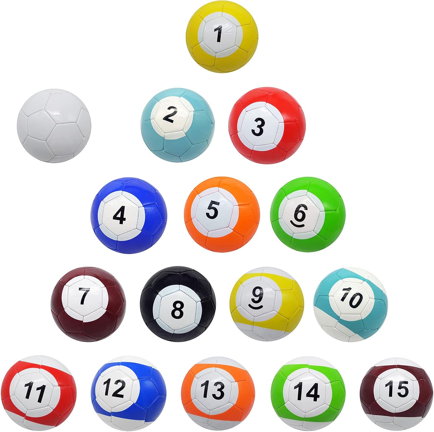 16 Pcs Snooker Balls Soccer Table Game Street Ball Huge Billiards Football for Pool Ball Toy Sport Inflatable 7.87in