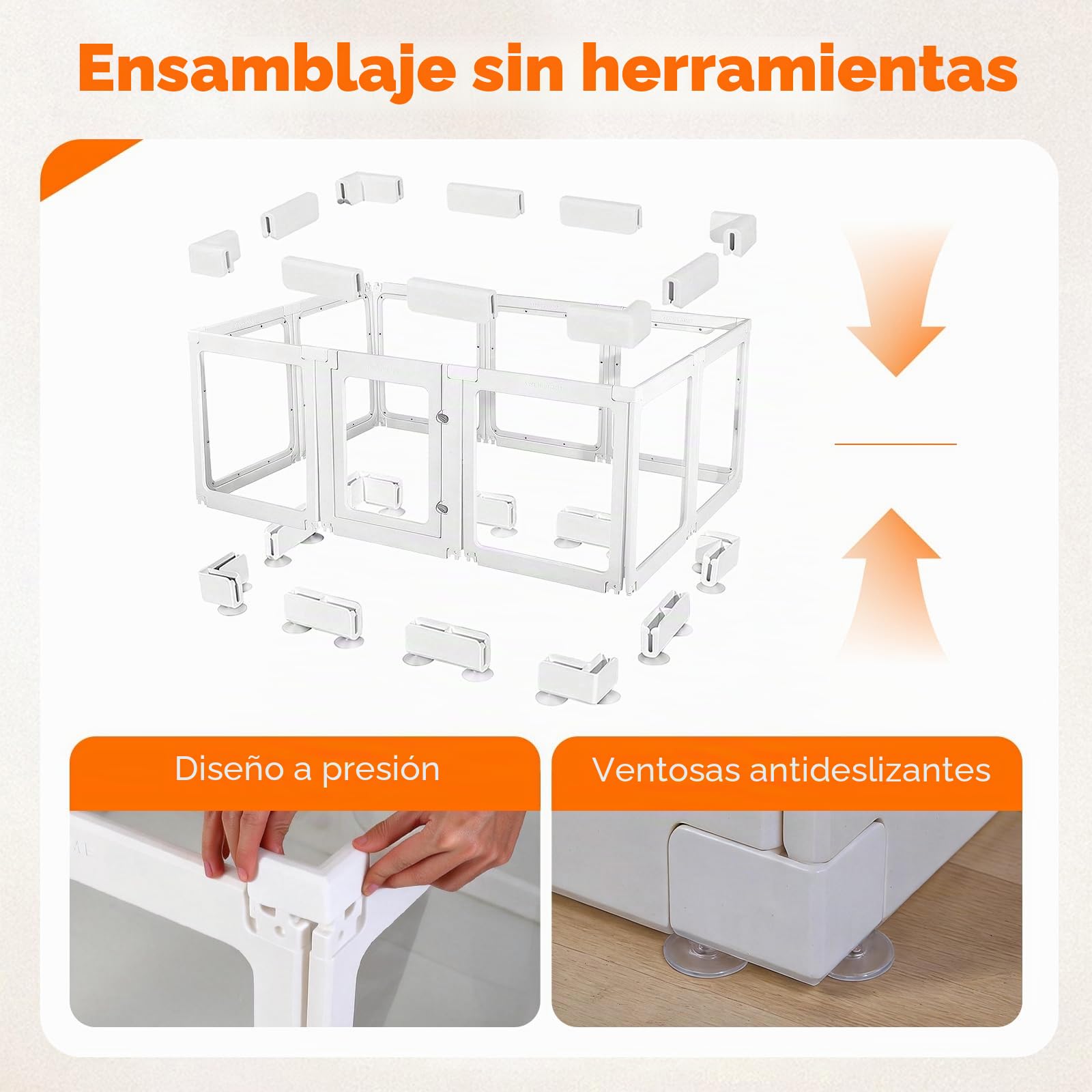 Parque para Perros de acrílico,10 Paneles bolígrafo de fácil Montaje,60cm Vallas para Perros para Interior y Exterior con Puerta con Cerradura,Cerca del Corral para Mascota 152 * 102 * 61CM