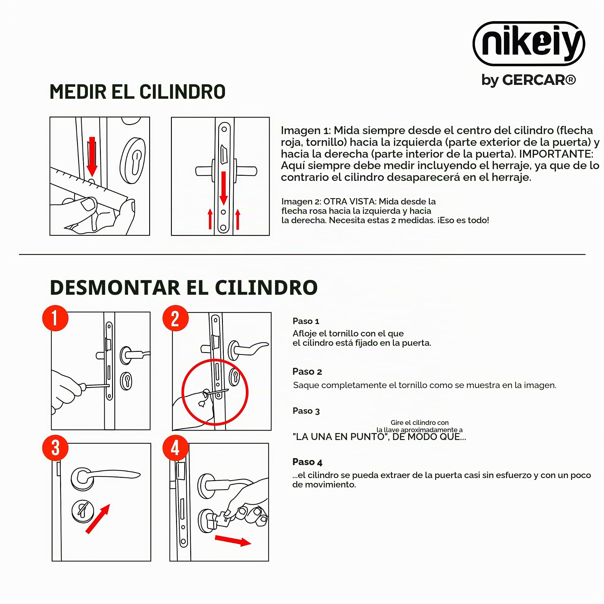 GERCAR Cilindro medio 10/30 con perfil, cilindro de cerradura, cerradura de cilindro, cerradura de puerta - incl. 5 llaves - Individual - Longitud: 40mm, A:10 B:30 - Juego de 1 unidad