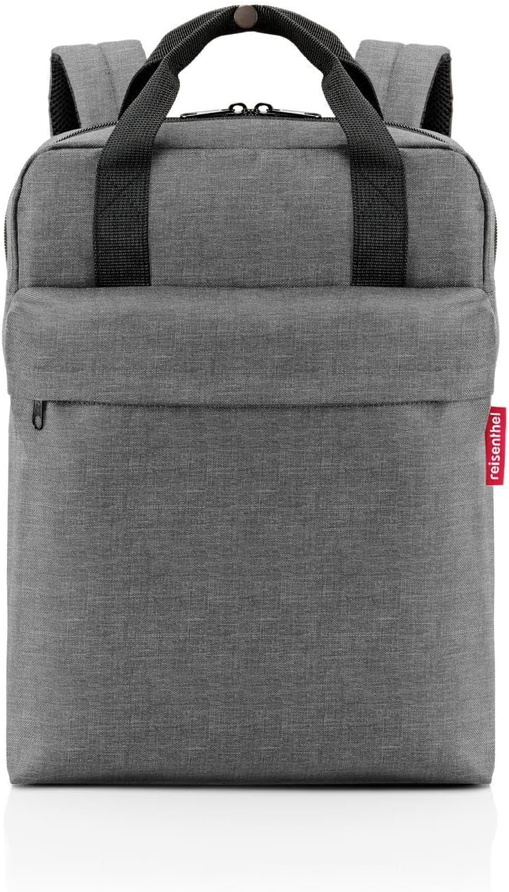 reisenthel allday backpack M iso - versatile day backpack, hanging bag, for commuting, shopping tour or city trip, Twist silver, M, Sports