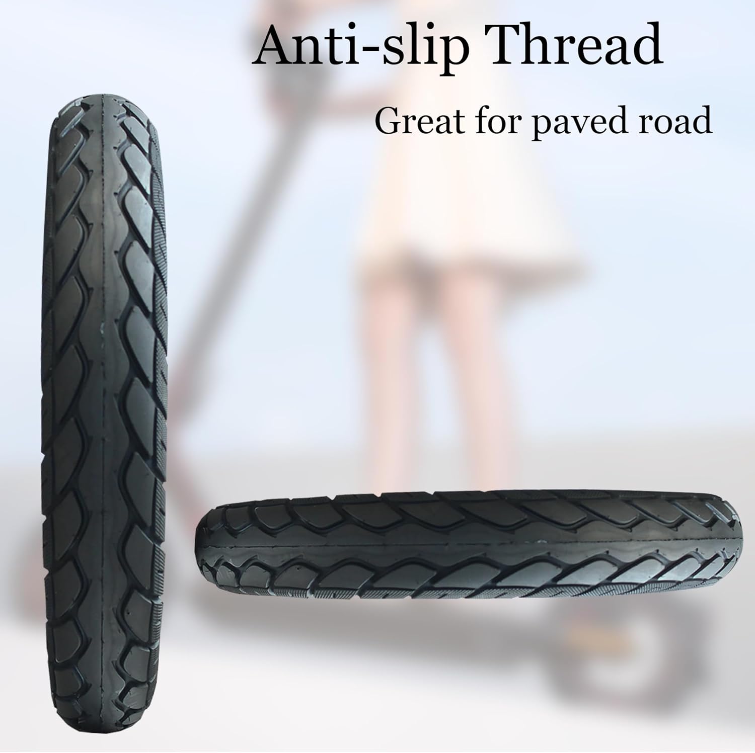57-203 (for 8" Rim) Heavy Duty E Bike Tires 12.5x2.25 (12-1/2 x2-1/4) Tire & Inner Tube Set with 90° bent Valve for Electric Scooters/Kids Bike