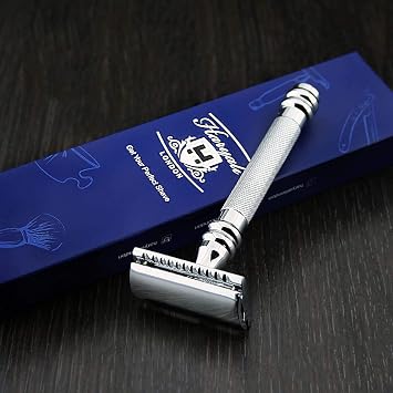 Haryali London Shaver Edge Safety Razor in Stainless Steel Handle for Men and Women. Perfect for deep Shave. Standard Size