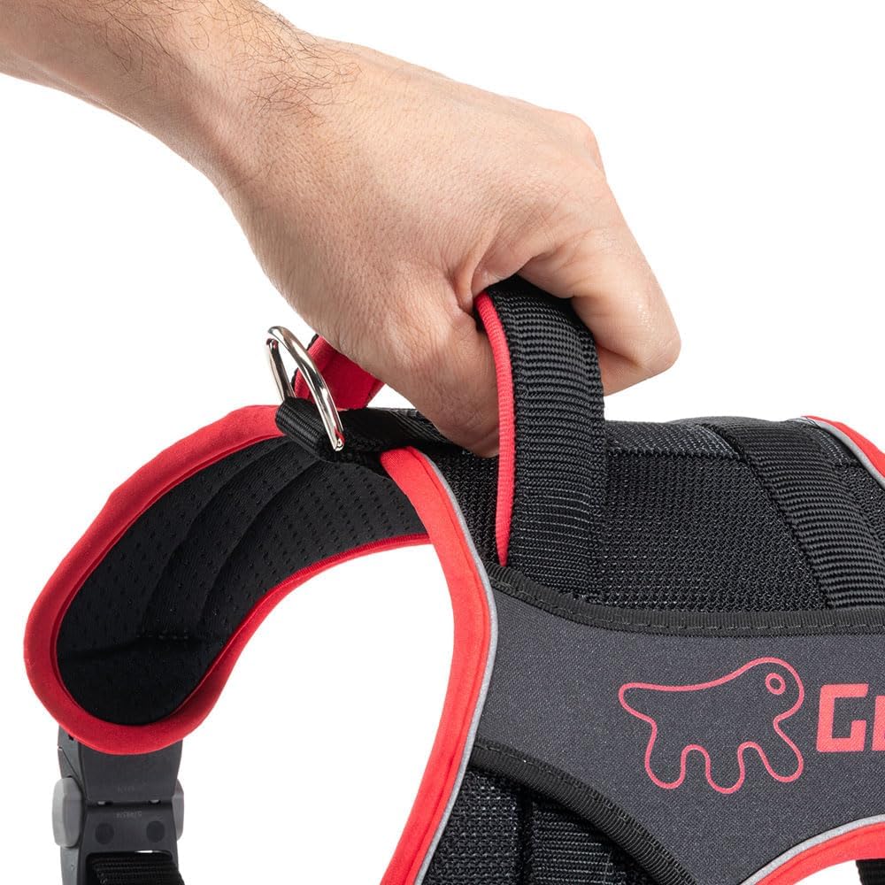 GENIUS P Reflective breathable padded dog harness. Magnetic hook closure.