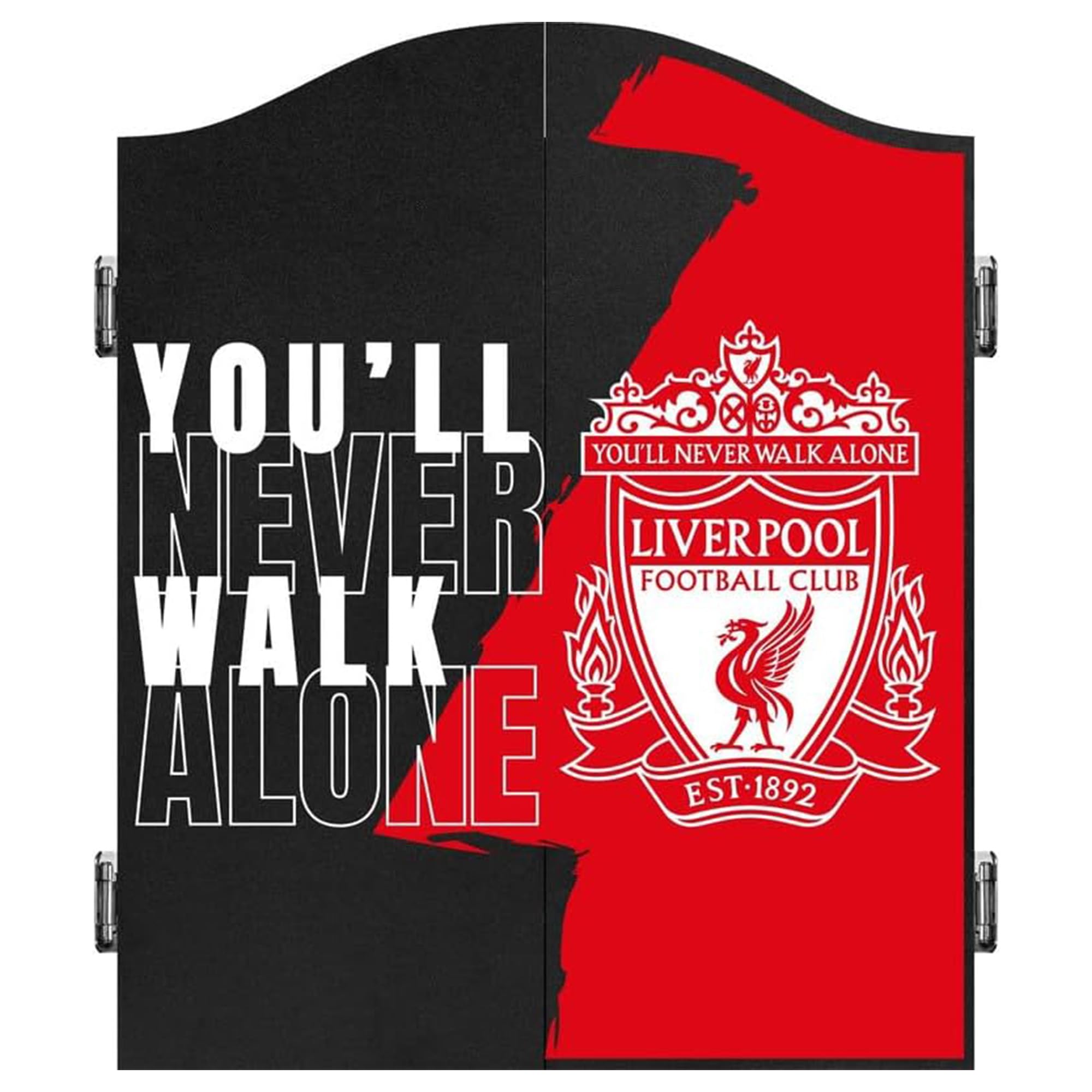 FOCO Officially Licensed Liverpool Football Club The Reds Darts and Dartboard Cabinet, YNWA Red (CAB073)