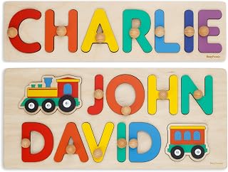 Busy Puzzle Personalized Custom Name Sign, Wooden Name Puzzle with Pegs, Christmas Gift, 1st Birthday Gift, Nursery Decor, Easter Present